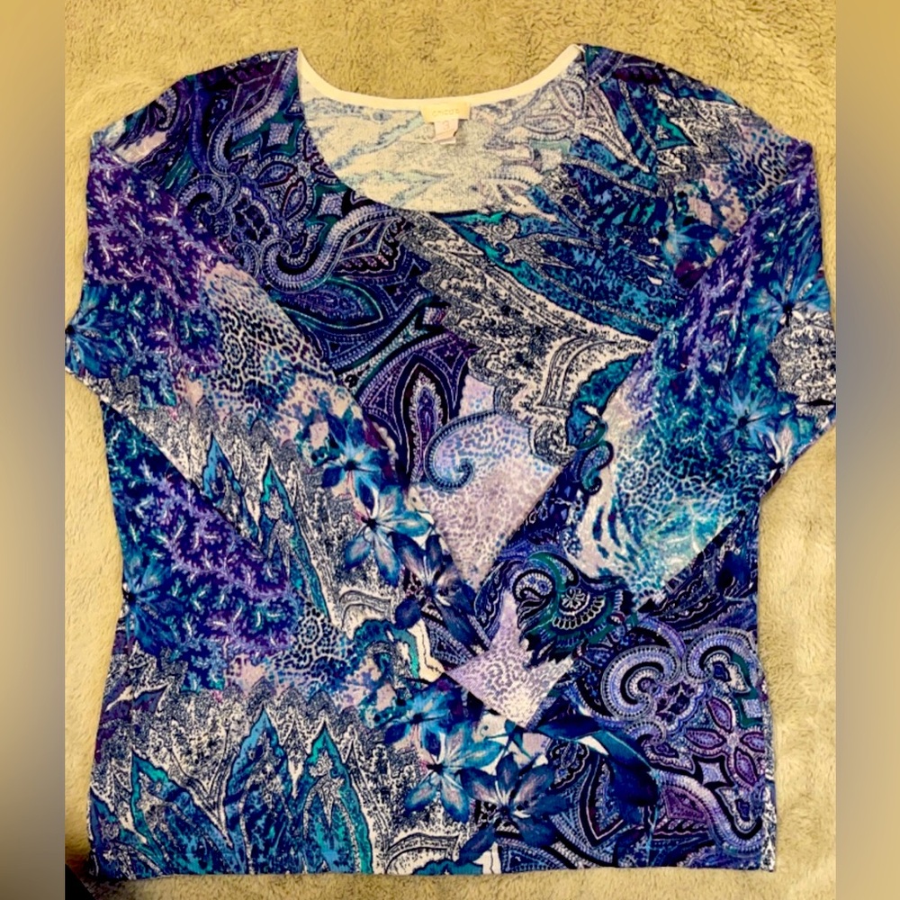 Chico’s Purple Printed Sweater